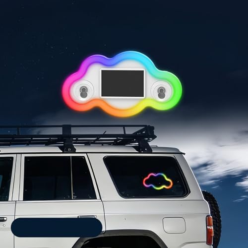 Luz para ventana de coche en forma de nube con carga solar y modos de iluminación 3