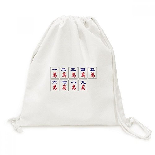 Sac cordon Mahjong sac à dos toile culture chinoise voyage léger pour adulte