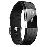 JUNYI Fitbit Charge 2 Bands ,Classic Sports Watch Adjustable Replacement Comfortable Bands for Fitbit Charge 2 Fitness Smart Wristbands Strap