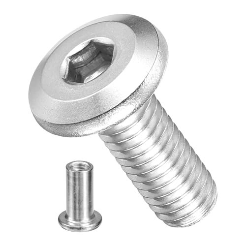 Image of METALLIXITY Crib Screws Replacement Set(M6-1x16mm) 30Pcs, Stainless Steel Connector Bolts M6 Screw Barrel Nuts Binding Screws, for Chair Cabinet Bed, Silver