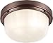 Feiss FM381CLT 2-Bulb Flushmount Ceiling Light, 13" Diameter, Chocolate Finish