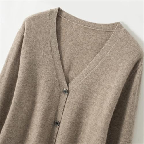 DbdkejjMen's Cardigan Sweater V Neck Button Long Sleeve Merino Wool Knit Business Casual Comfortable Sweater3
