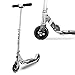 Micro Mobility - Trottinette Flex - Grand Confort de Glisse - Planche Flexible - Grandes Roues - Pliable et 100% Aluminium - Béquille intégrée - Couleur Argent