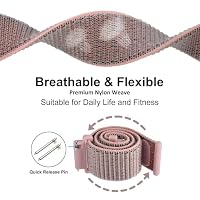 WOCCI 18mm Verstellbares Nylon Uhrenarmband, Sport Loop Armband mit Schnellverschluss (Sandrosa) – Ansicht 3