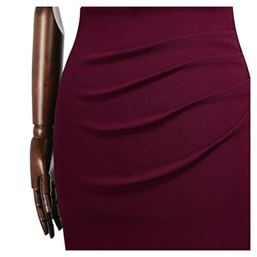 Image of Miusol Women's Retro 1950s Style Half Collar Ruffle Cocktail Pencil Dress
