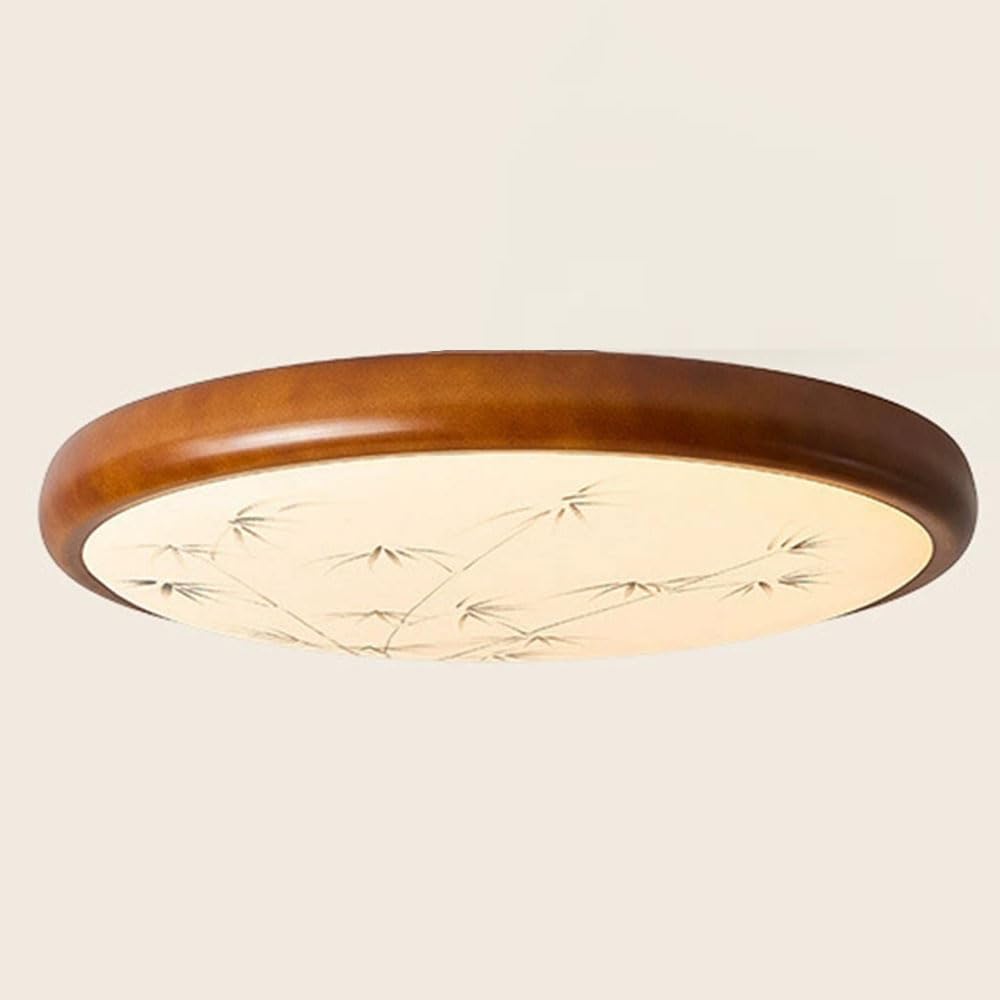 LYMSXAZOU Wabi-sabi Style Ceiling Lamp Fixture Nordic Round Wood Grain & Resin Lamp, 3CCT Dimmable Hallway Lighting for Bedroom Kitchen Island Entryway Bedside LED Simple Light Fixtures