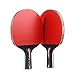 HONGGE Raquette de Tennis de Table Set de Caoutchouc Professionnel ping-Pong Raquette 2 Joueurs Ensemble léger Puissant Bon contrôle Ping Pong Paddle (Color : Horizontal Rackets)