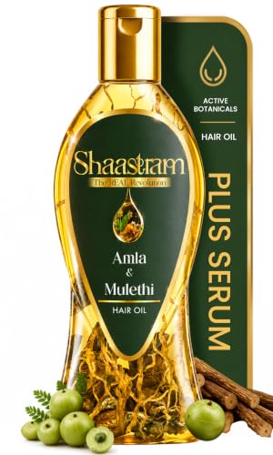 Image of Amla & Mulethi Herbal hair oil (works like a serum) for Hair Growth & Fall Control (180ml) |Reduces Hair fall, Strengthens Roots, Promotes Hair Growth | Non-Sticky, Fast Absorbing| For Men & Women