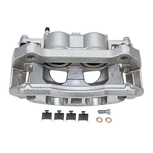 Image of Detroit Axle - Front Brake Kit for Ford 2010-2021 Expedition, 2010-2011 F-150, 2010-2021 Lincoln Navigator, Disc Brake Caliper w /Bracket Ceramic Brakes Pads w /Hardware Replacement
