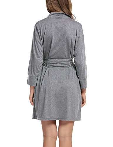 Image of HOTOUCH Womens Robe Lightweight Short Knit Bathrobe Soft Ladies Sleepwear with Pockets