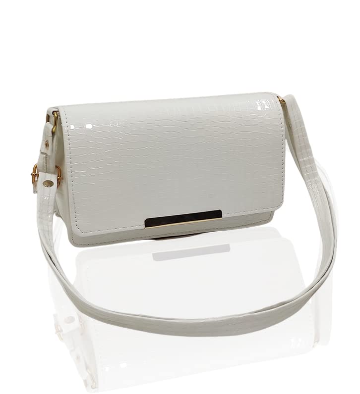 MagnifiqueWomen's Hand/Sling/Side Bag/purse Polyurethane Western (White)