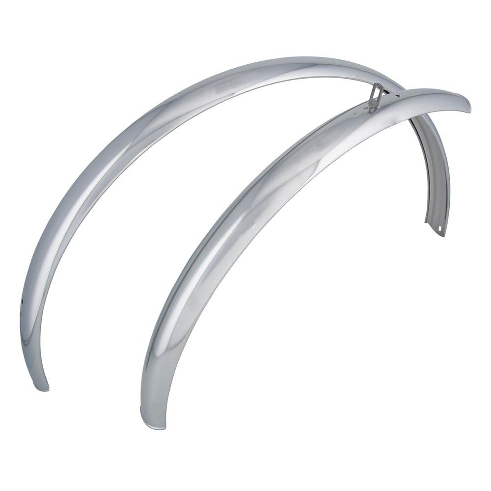 BÜCHEL Schutzblechgarnitur Sportrad 28\" x 1.75, 55 mm breit, Nirosta Kastenform, Vollbördelung