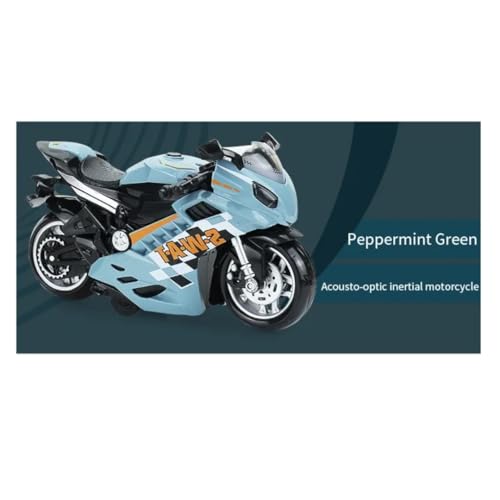 Image of FEXXA Police Motorcycle Toy - Pull Back Motorcycle Toys, Tiny Gift with Music Lighting, Latte Motorcycles Toy for Kids Boys Age 3-8 Year Old [Multicolor] (Sport Bike-Green)
