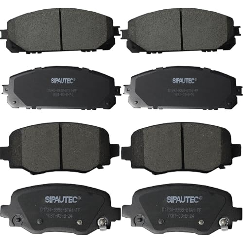 SIPAUTEC-Front & Rear Ceramic Brake Pads Replacement For 2014 2015 2016 2017 2018 2019 2020 2021 2022 Jeep Cherokee With Dual Piston Front Caliper