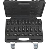 Klutch Universal Joint Impact Socket Set - 24-Pc. 3/8in. Drive, SAE/Metric
