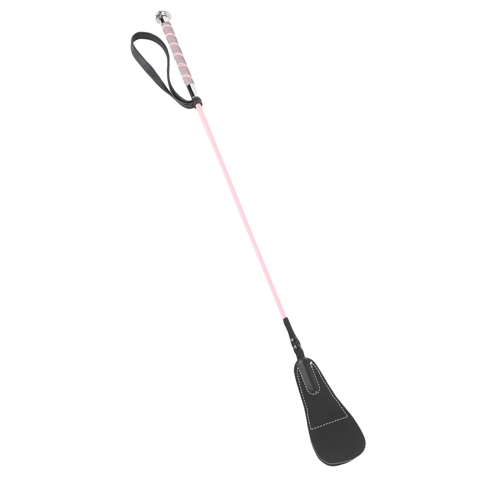 Wakects Látigo para Montar, Látigo para Doma de Caballos, 68 Cm, Fibra de PC y Cuero con Antideslizante, Correa de Goma para la Muñeca para Control de la Palma en Entrenamiento de Equitación y Uso