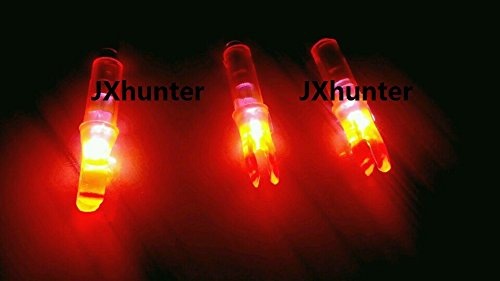 Jiexi Hwyp luminous led nocks for inner diameter 6.2mm compound bow arrow Pack of 6 (red)
