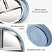Bufims Stainless Steel Baby Plates with Suction, Divided Metal Toddler Plates with Removable Silicone Sleeves, Non-Slip Kids plates, BPA Free, Non-Toxic, Dishwasher Safe, 3 Pack