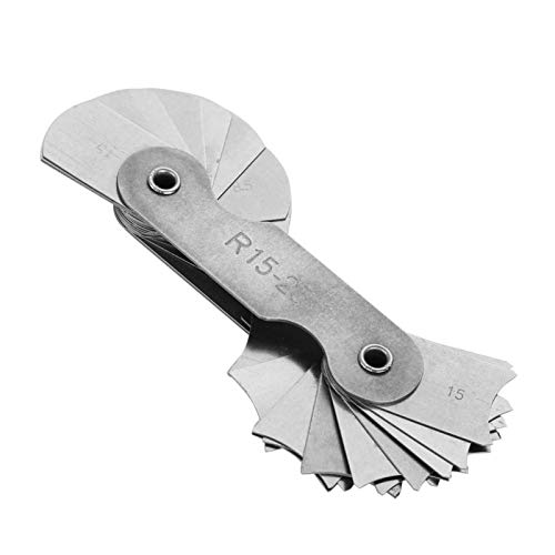 Radiuslehre, Edelstahl Radiusrundungslehre Externes internes konkaves konvexes Messwerkzeug zum Messen des Radius(R15-25MM)