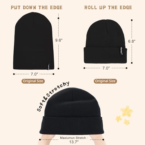 Image of American Trends Baby Boy Hat Toddler Newborn Hats for Boys Sherpa Lined Warm Fleece Boys Cap Winter Mitten Set Accessories Gifts