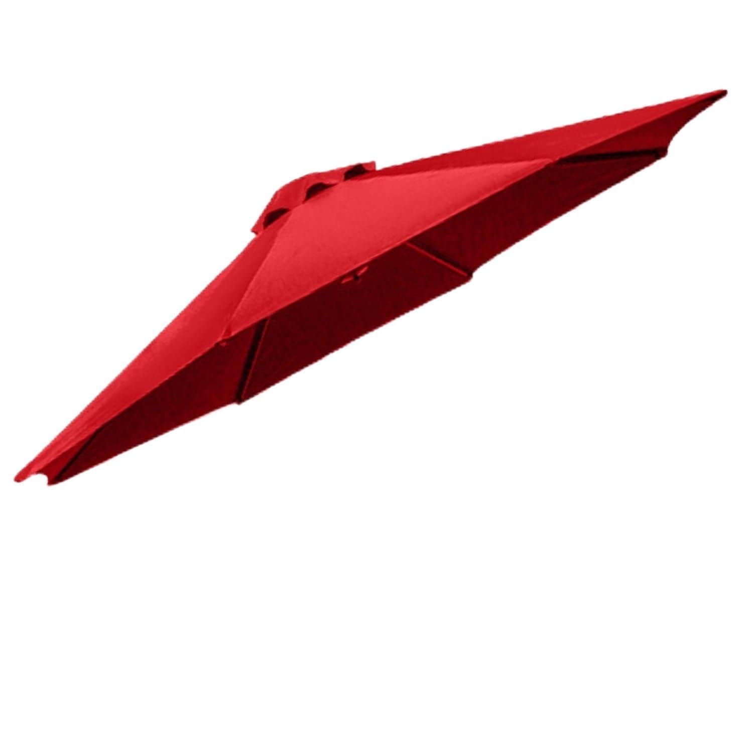 Umbrella Canopy Replacement 3 Meters 6 Arms Parasol Replacement Lightweight Sturdy Easy to Put Up for Banana Garden Patio Umbrella Beach Pool Offset Cantilever Parasol (Only Canopy)(Color:Red,Size:3.0