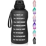 128 oz/1 Gallon Water Bottle with Straw & Time Marker-BPA Free Big Motivational Sports Water Bottle...