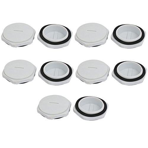 Aexit PG36 Nylon Transmission Male Threaded Cable Gland Screw End Cap Cover Gray 10pcs