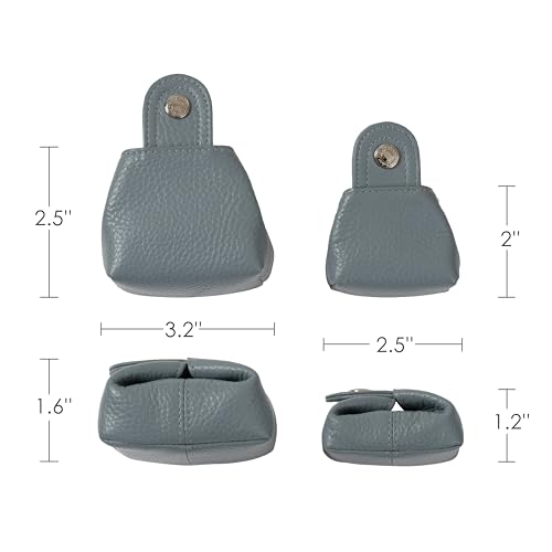 Image of Cockatoo Genuine Leather Coin Pouch Change Holder, Mini Snap Pocket Wallet for Men Women (Cobra, Set of L&S)