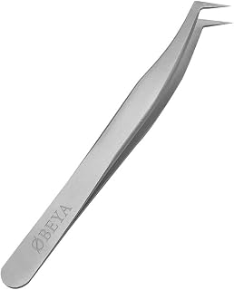 Eyelash Extension Tweezers for Make Fans 3D-6D VETUS 6A-SA Volume Tweezers Curved Tip Volume Lash Tweezers Mega Curved L Angled Tips Flat Lashing Tweezer Tools