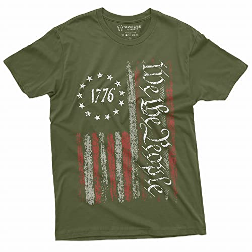We The People Tee Shirt 1776 Independence Day 4th of July USA Graphic Flag Print T-Shirt