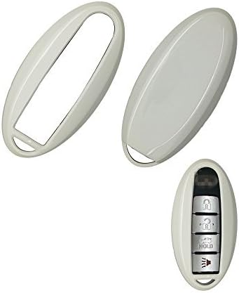 carmonmon Smart Remote Fob Key Case Cover 3 4 5 Buttons Replacement for Nissan Or Infiniti (White)