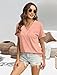 EyMuse T Shirts Short Sleeve V Neck Tees Womens Fashion Tops Trendy Lightweight Soft 2026 Casual Summer Spring Outfits Clothes Pink,S