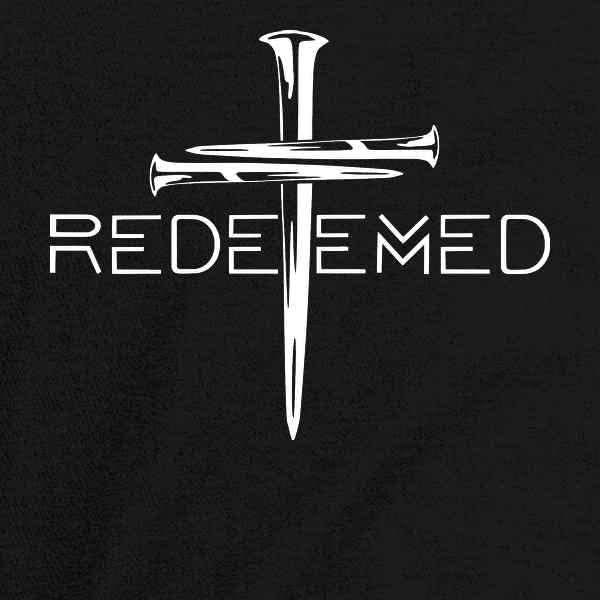 Pop Threads Redeemed Cross Nails Christian Ephesians Graphic Tee T-Shirt for Men - Image 2