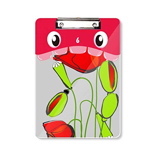 Porte-bloc fleurs rouges A4 porte-document a pince pour ecriture rigide