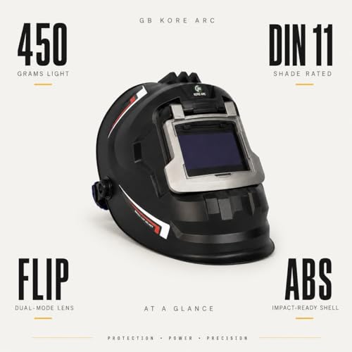 Image of Flip-Up Welding Helmet with Black Glass and Clear Lens | ABS Plastic Shell for Durability | Flip Front Face Shield for MIG /ARC /TIG Welding | Industrial Grade Safety Mask