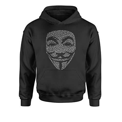 Youth Hood V for Vendetta Anonymous Mask Medium Black