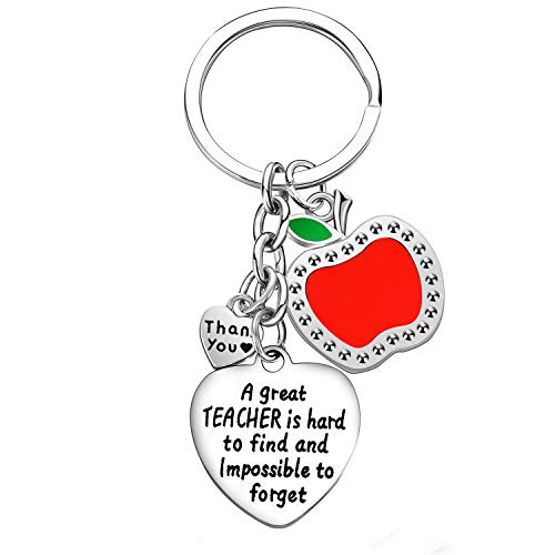 Thank you Gifts for Teacher, Teaching assistant, Nursery teacher Gifts Appreciation Gifts For Women Keyring Key Rings School Leavers Class Gift Teacher End Of Term (A Great Teacher Is Hard To Find)