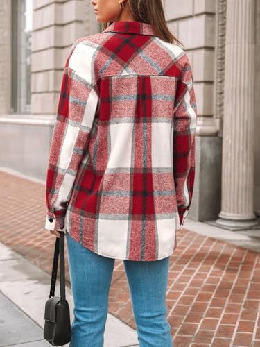 image for AUTOMET Womens Flannel Shackets Plaid Button Down Shirts Fall Winter J