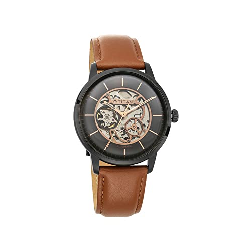 Image of Titan Mens Grey Dial Automatic Watch - 90110NL01