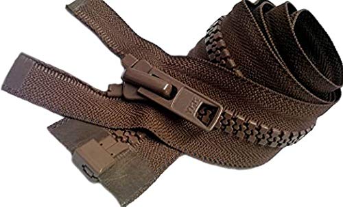 YKK Vislon Zipper, Number #5 Molded Plastic Separating Bottom 14" to 36" Inches - Medium Weight - Seal Brown - 568 (1 Zipper/Pack) (27" Inches)