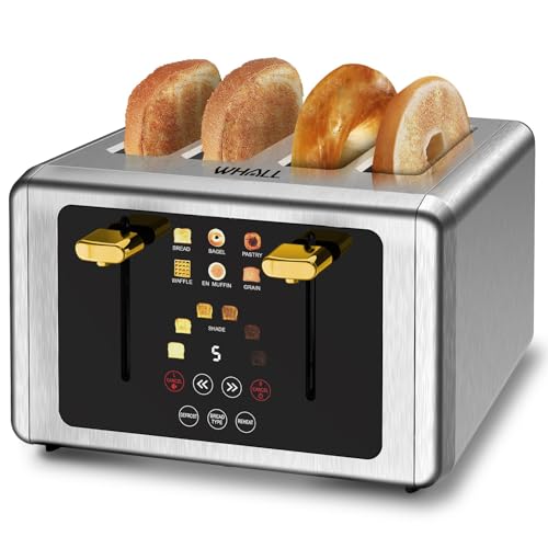 whall 4 Slice Touch Screen Toaster, Stainless Steel Toasters Digital ...