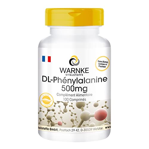 DL-Phenylalanin 500mg - 100 Tabletten - hochdosiert & vegan | Warnke Vitalstoffe - Deutsche Apothekenqualität