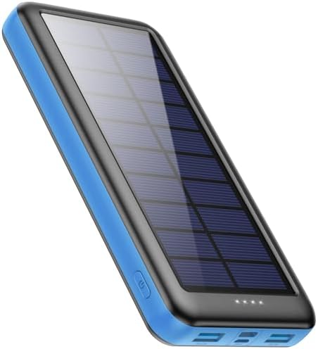 Feob Cargador Solar 26800mAh, Power Bank Solar [3 Entradas y 2 Salidas] Batería Externa Solar de Carga Rápida Cargador Movil Portatil con USB C Entrada para iPhone 17/16/15, Samsung, Tablets etc