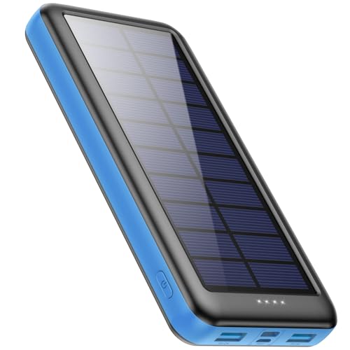 Feob Solar Powerbank 26800mAh, [2026 Upgrade Steuerungs-IC] Solar Ladegerät 2 USB Aufladen Externer Akku Handy Ladegerät Camping Outdoor Kompatibel iPhone 17/16/15, Samsung, Tablets usw