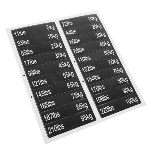 Homoyoyo 1Hoja Etiquetas Autoadhesivas de Peso para Gimnasio Pegatinas y Legibles para Equipos de Entrenamiento Inserción para Barras