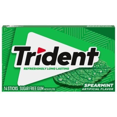 Image of Trident Sugar Free Gum Spearmint Flavour Pack of 12 (Imported) (12 Pack)