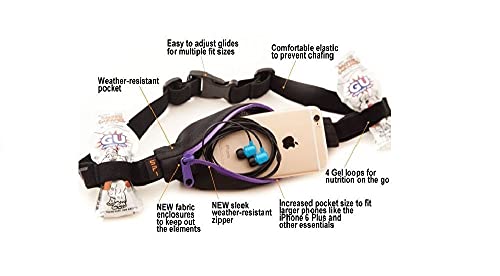 SPIbelt Loopgordel Performance Serie - grote tas met gellussen (zwart met blauwe ritssluiting) - Image 4