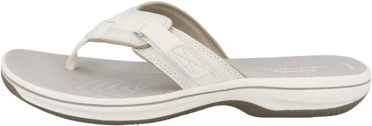 Clarks Women's Brinkley Sea Flip Flops, White (White Synthetic-), 5 UK