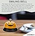 HOME-X Yellow Smiling Call Bell, Service Bell for School, Reception Desk, Counter Bell, Hotel Bell, 3 3/8