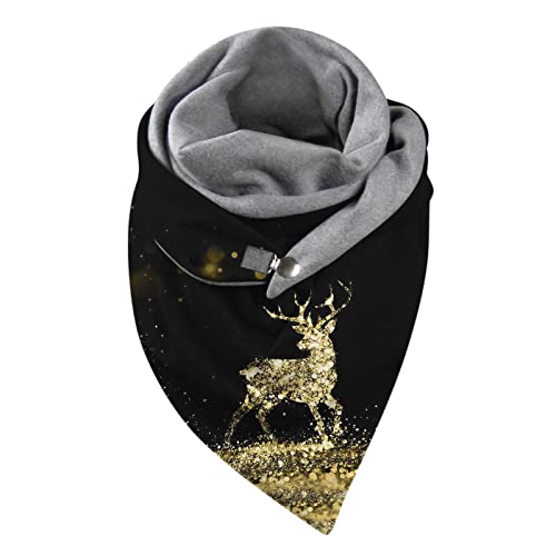 Ncenglings Cravate Noire En Soie Noël universel automne hiver boucle écharpe confortable chaud doux double couche imprime écharpe Protection Table Sur Mesure